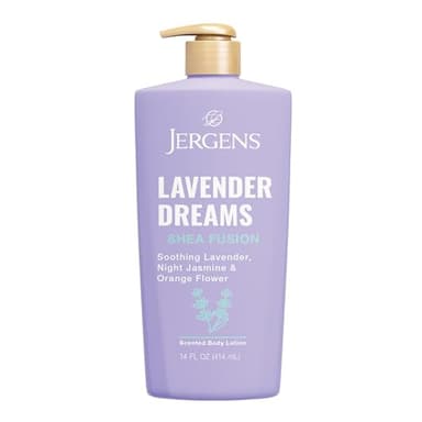 Jergens Shea Fusion Lavender Dreams Body Lotion, Moisturizer with Shea Butter & Vitamin E, 14 Fl Oz - Image 1