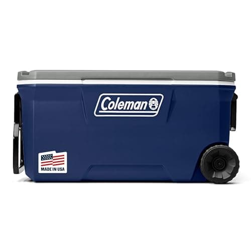 Coleman Classic Series Insulated Portable Rolling Cooler with Wheels, Leak-Resistant Outdoor Hard Cooler Keeps Ice up to 5 Days, 100-Quart - Image 1