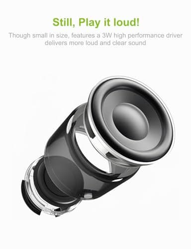 EWA Travel Case Packed, A106 Pro Portable Bluetooth Speaker with Custom Bass Radiator, Brief Design, IP67 Waterproof, Perfect Mini Speaker for Shower, Room, Bike, Car (Red) - Image 3