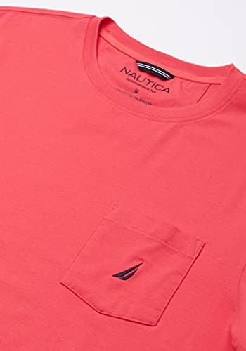 Nautica mens Solid Crew Neck Short-sleeve Pocket T-shirt T Shirt, Melon Berry, XX-Large US - Image 3