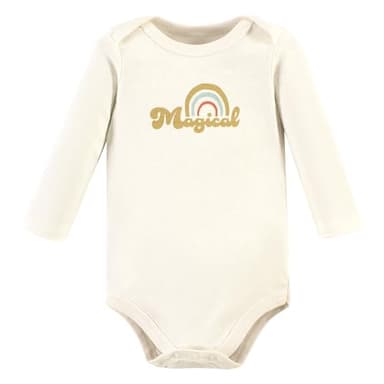 Hudson Baby Unisex Baby Cotton Long-Sleeve Bodysuits, Magical Rainbow 3-Pack, 9-12 Months - Image 3