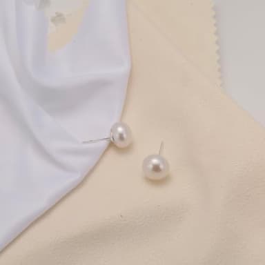 Pearl Stud Earrings for Women 10mm Pearl Stud Earring 18K White Gold Plated Sterling Silver Post Hypoallergenic White Pearl Earrings for Women - Image 6