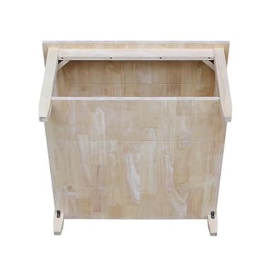 IC International Concepts, Solano Square Coffee Table, Solid Real Wood, Sturdy Parawood, Living Room/Family Room/Entryway, 32"W x 32"D x 18"H with Shelf, Paint/Stain Ready, Unfinished - Image 6