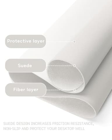 YSAGi Non-Slip Leather Desk Pad XL Size, Waterproof Laptop Computer Desk Keyboard Mat, Table Protector Blotter Mat, Large Mouse Pad for Office/Work/Home/Decor(Apricot Gray, 47.2" x 23.6")-No Band - Image 5