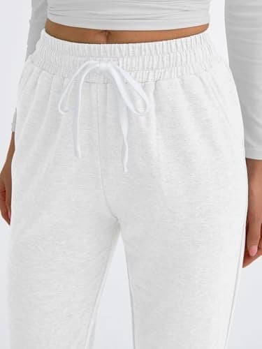 AUTOMET Sweatpants Women with Pockets Lounge Pajama Pants Work Joggers Fall Clothes Winter Business Casual Outfits 2025 White S - Image 5