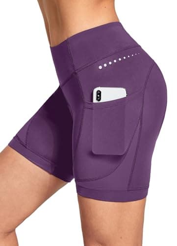 baleaf 4D Padded Bike Shorts Women Cycling Underwear Gel Padding Pockets Purple II M - Image 1