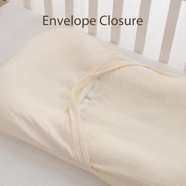 guruixu 2 Pack Muslin Baby Lounger Cover, 100% Cotton Infant Lounger Cover for Baby Boys and Girls (Dusty Pink,Cream) - Image 6