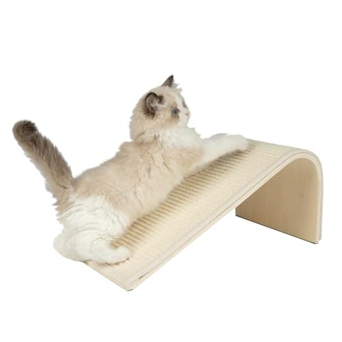 Best Pet Supplies Catify Sloped Sisal Cat Scratchers for Indoor Cats, Climbing Ramp Fun and Interactive Indoor Play, Supports Natural Pet Behaviors, Heavy Duty - Cream - Image 1