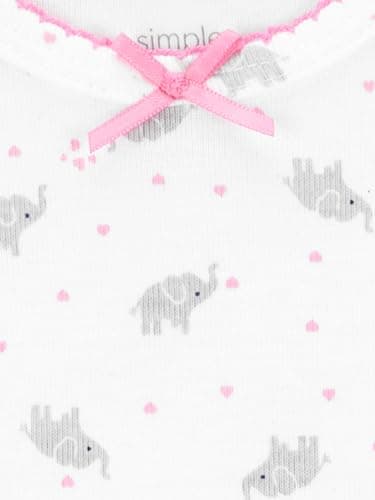 Simple Joys by Carter's Baby Girls' Cotton Sleeper Gown, Pack of 3, Pink/Mint Green/White, 0-3 Months - Image 5