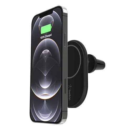 Belkin MagSafe-Compatible Magnetic Wireless Car Charger 10W - Wireless Charger, Magnetic Car Vent Phone Mount for iPhone 17, iPhone 16, 15, & 14 Series, Pixel 10 (Power Supply Included) - Black - Image 1