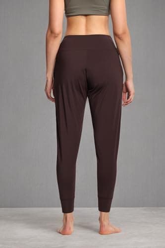 THE GYM PEOPLE Women's Joggers Pants Lightweight Athletic Leggings Tapered Lounge Pants for Workout, Yoga, Running Brown - Image 6