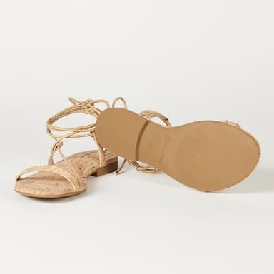 The Drop Women's Samantha Flat Strappy Lace-up Sandal, Cork, 12 - Image 4
