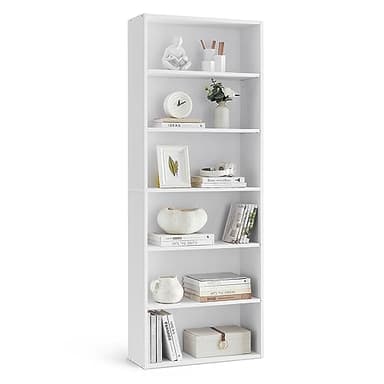 VASAGLE CUSTOS Collection - Bookshelf, 6-Tier Bookcase, Book Shelf, Open Storage Shelf, 9.4 x 23.6 x 63.3 Inches, for Living Room, Home Office, Dinning Room, Cloud White ULBC166T14 - Image 1