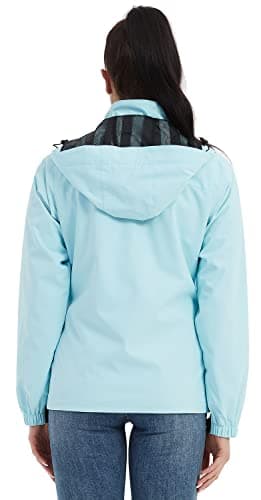 MOERDENG Women's Waterproof Rain Jacket Lightweight Raincoat Hooded Hiking Jacket Softshell Windbreaker - Image 3
