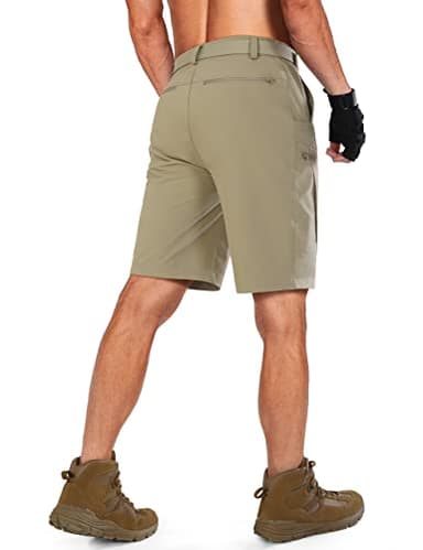 Shallowlulu Mens Cargo Hiking Shorts Water Resistant Quick Dry Lightweight Breathable Tactical Shorts with Nylon Belt(Mud 34W/8L) - Image 2