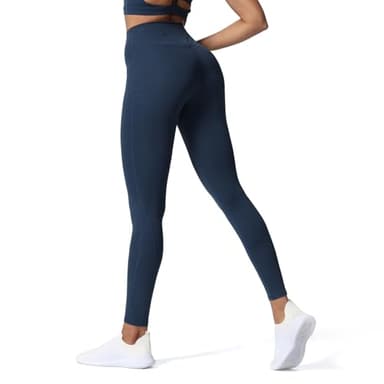 Aoxjox High Waisted Workout Leggings for Women Trinity Yoga Pants 26.5" (Dark Blue Marl, Medium) - Image 1