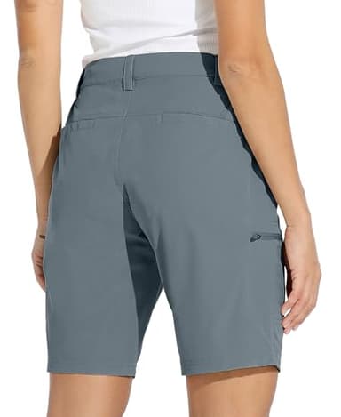 Willit Women's 10" Hiking Cargo Shorts Stretch Golf Active Long Shorts Quick Dry Outdoor Summer Shorts Utility Blue M - Image 2
