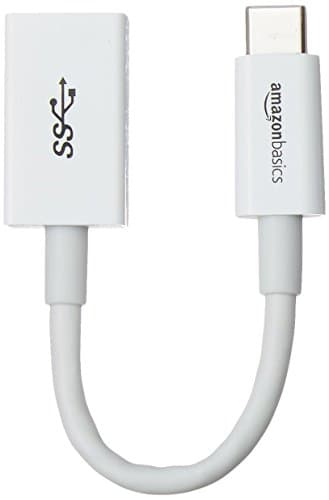 Amazon Basics USB-C to USB-A 3.1 Gen1 Female Adapter Cable Converter, 5Gbps High-Speed, USB-IF Certified, for Laptops, Tablets, Phones (iPhone 16/15), White - Image 1