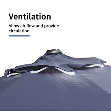 PURPLE LEAF 9' X 11.5' Patio Umbrella Outdoor Cantilever Rectangle Umbrella Aluminum Offset Umbrella with 360-degree Rotation for Garden Deck Pool Patio, Navy Blue - Image 9