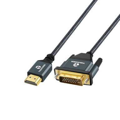 Thsucords 4K HDMI to DVI Cable 6.6FT, Gold-Plated & Braided DVI to HDMI Adapter Cable Bi-Directional for Projector, Laptop, TV, PC, DVD Player - Image 7