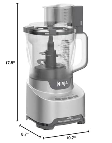 Ninja Food Processor, Professional XL, 1200 Peak-Watts, 4-in-1, Chopping, Slicing/Shredding, Purees, Dough, 12-Cup Processor Bowl, 2 Blades & 2 Discs, Feed Chute/Pusher, Black, NF701 - Image 10
