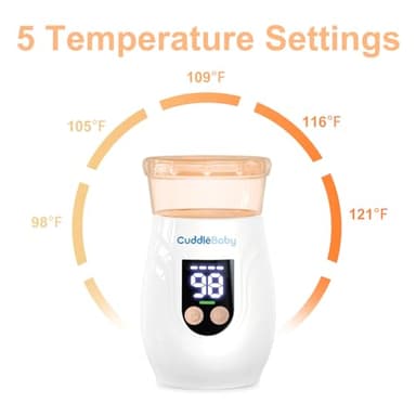 CuddleeBaby Portable Bottle Warmer for Travel, Cordless Baby Bottle Warmer, Rechargeable, 8 Adapters, 1 Milk Powder Container, Compatible with Most Bottle, Fast Heating, White - Image 3