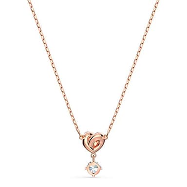 Swarovski Lifelong Heart Pendant Necklace, Rose-Gold Tone Plated Heart Pendant with White Crystals and Rose-Gold Tone Plated Chain - Image 4