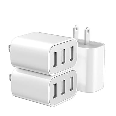 XIANGHONGYIAN 3-Port USB Wall Charger, 3 Pack Compatible with iPhone 14/13/12/11 Pro Max, Mini, SE, XR, XS MAX, XS, X, 8 Plus, iPad Pro, Air, Mini, Samsung Galaxy S5 S6 S7 Edge, LG, Android and More - Image 1