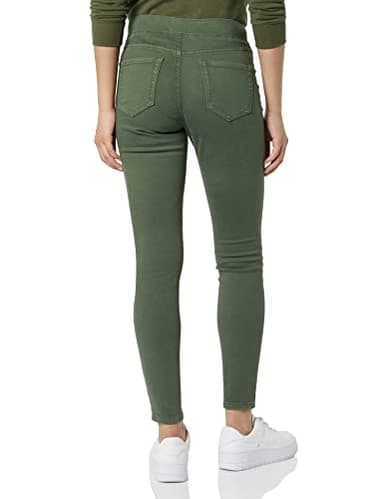 Amazon Essentials Women's Mid-Rise Stretch Pull-On Jegging - Discontinued Colors, Dark Green, 2 - Image 2