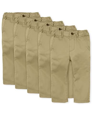 The Children's Place Baby Boys and Toddler Boys Skinny Chino Pants, FLAX, 6-9 MONTHS - Image 1