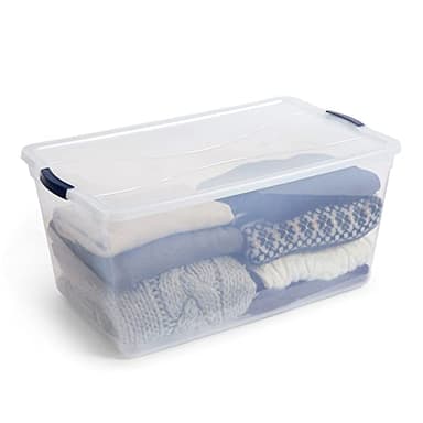 Rubbermaid Cleverstore 95 Qt Clear Storage Bins with Lids, 4-Pack, Stackable, BPA-Free, Made in USA - Image 4