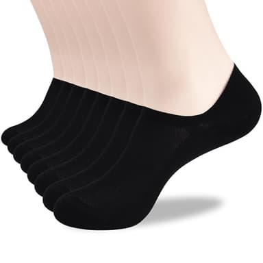 AHOVIT 8 Pairs No Show Socks Womens and Mens Low Cut Ankle Short Non Slip Athletic Running Casual Invisible Liner Socks - Image 1