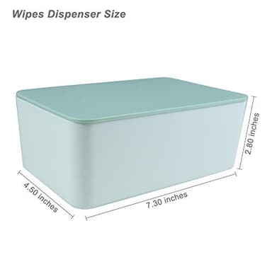 Diaper Wipes Dispenser, Tissue Storage Box Case, Wet Wipe Dispenser Holder with Lid for Home, Office, Cars (Green) - Image 2