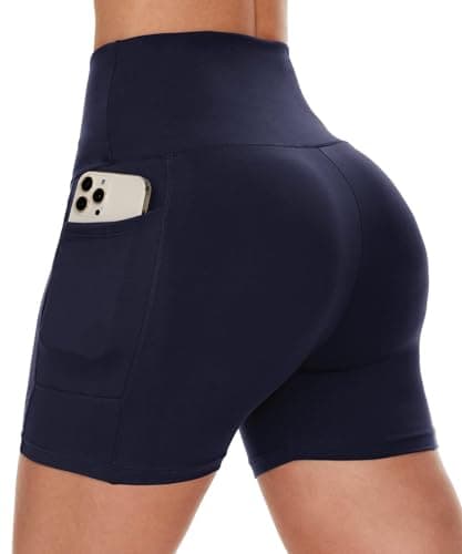 CAMPSNAIL Biker Shorts Women with Pockets - 3"/5"/8" High Waisted Workout Spandex Tummy Control Gym Running Yoga Shorts - Image 1