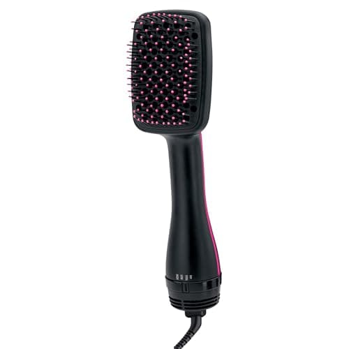 REVLON One-Step Hair Dryer and Styler, All-in-One Detangling and Straightener Brush for Salon-Quality Smooth, Straight Hair, More Shine and Less Frizz, Black - Image 1