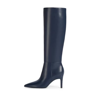 Easyfox Long Blue Boots for Women Knee High Boots Stiletto High Heel Pointed Toe Tall Boots Size 10 - Image 2