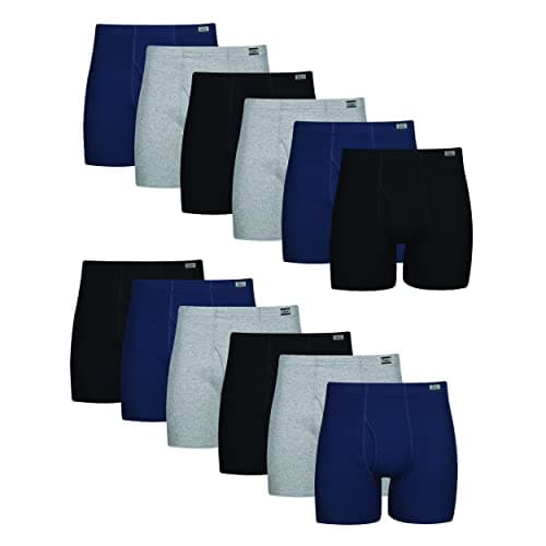 Hanes Men's Boxer Briefs, Cool Comfort Moisture-Wicking Breathable Underwear, Multi-Pack, Assorted-12, Large - Image 1