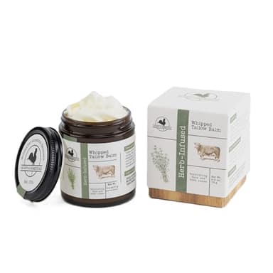 Hearth and Homestead: Handmade Whipped Tallow Balm (Herb-Infused/Unscented) - Large Jar - 2.6 oz - Image 8