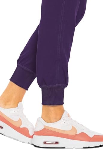 Med Couture Scrub Pants for Women Cargo Jogger Bottoms with 5 Pockets, Lightweight, Ultra Soft, 2-Way Stretch Fabric - MC7710, XL Tall, Eggplant - Image 9