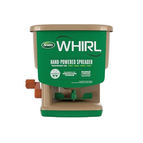 Scotts Whirl Hand-Powered Spreader for Grass Seed, Fertilizer, Salt, Ice Melt, Handheld Spreader Holds up to 1,500 sq. ft. Product - Image 1