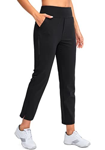 YYV Women's Golf Pants Stretch Work Ankle Pants High Waist Dress Pants with Pockets for Yoga Business Travel Casual(Black Medium) - Image 2