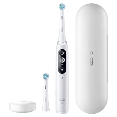 Oral-B iO Deep Clean + Protect Rechargeable Electric Toothbrush, White with a iO Series 7 Toothbrush, 2 Replacement Brush Heads, and a Charging Travel Case - Image 2