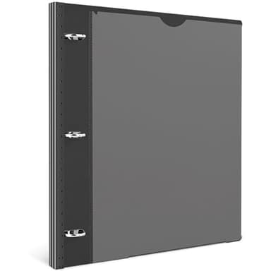 INFUN 1 Inch Telescoping 3 Ring Binder - 1PCS-Black, Flexible Binders with Customizable Front Cover and Clear Catalog Pocket, 1 Inch Rings, 225 Sheet Capacity - Image 1