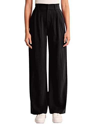 NIMIN Office Work Pants for Women High Waisted Dress Pants Straight Leg Business Casual Pants Trousers with Pockets Black Small - Image 2