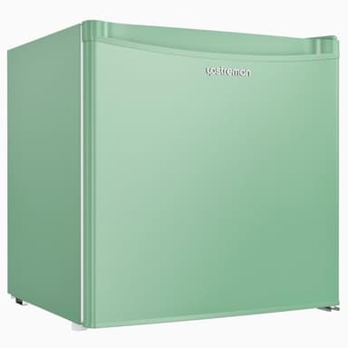 Upstreman 1.7 Cu.ft Mini Fridge with Freezer, Dorm Essentials, Adjustable Thermostat, Energy Saving, Low Noise, Single Door Compact Refrigerator for Dorm, Office, Bedroom, Mint Green-FR17 - Image 1