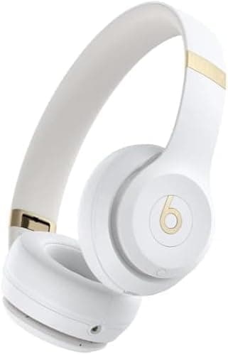 Beats Solo 4 - Wireless Bluetooth On-Ear Headphones, Apple & Android Compatible, Up to 50 Hours of Battery Life - Warm White (Renewed Premium)