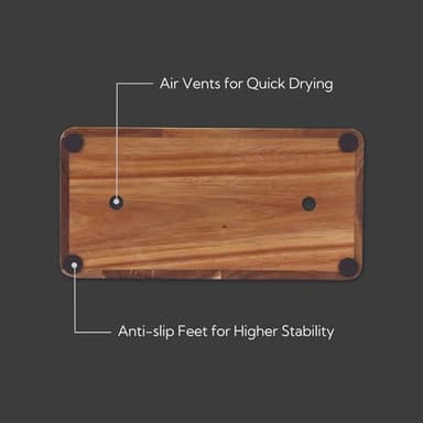 KITCHENDAO XL Acacia Wood Universal Knife Block with Slots for Scissors and Sharpening Rod, Safe, Space Saver Knives Storage Stand Display without Knives, Unique Slot Design to Protect Blade - Image 6