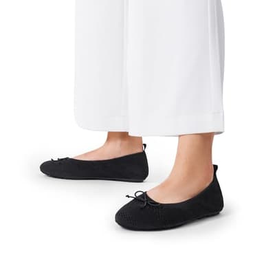 DREAM PAIRS Women's Flats, Foldable Ballet Flats for Women, Bowknot Round Toe Comfort Light Weight Slip-On Knit Dress Shoes,Size 7.5,Black,DWUMFA2502 - Image 7