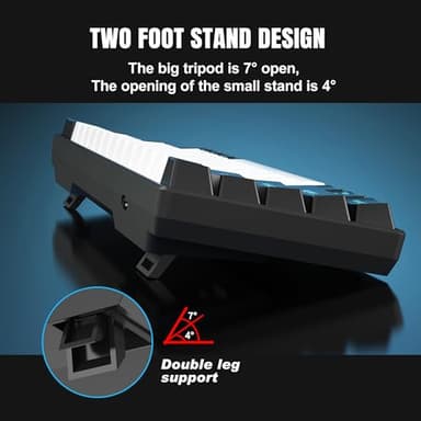 Snpurdiri 60% Wired Mechanical Gaming Keyboard, Ice Blue LED Backlit 61 Keys Mini Wired Office Keyboard for Windows Laptop PC Mac (Black-White, Blue Switches) - Image 5