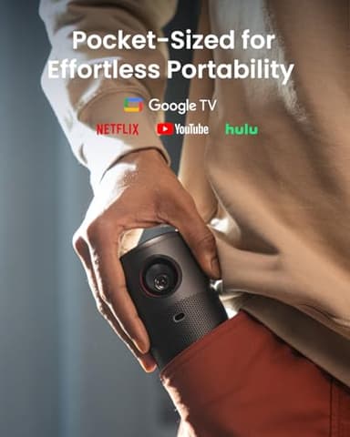 NEBULA Capsule Air Google TV Projector, Officially Licensed Netflix, 720p Smart Mini Projector with Wi-Fi and Bluetooth, 2 Hours of Playtime, Dolby Digital, Ultra Portable for Any Space - Image 2